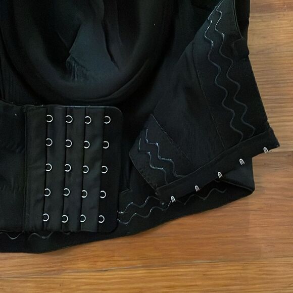 French Kiss Black Strapless Bustier Corset Womens Size Large Underwire Padded - Picture 10 of 13